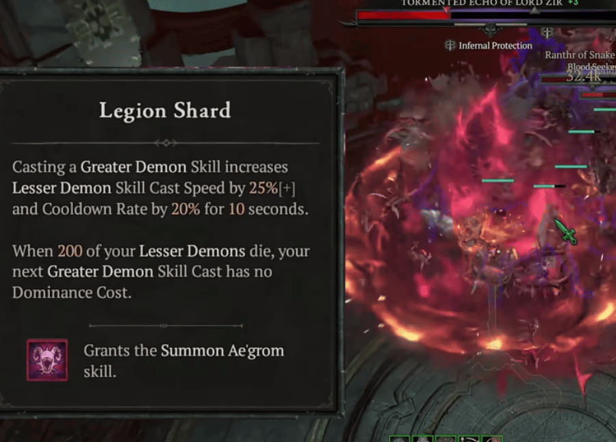 Билд на Legion Warlock в Diablo IV: билд через Legion Shard